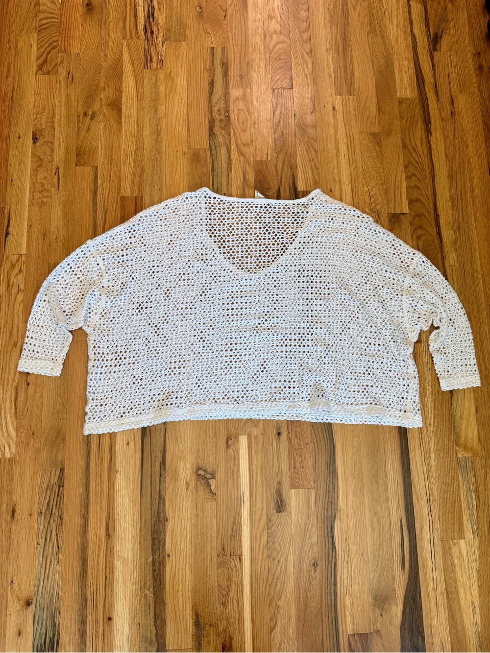 Free People We The Free Napa Crochet Mesh Top White S Oversized Cover-up - Picture 6 of 6